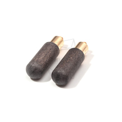 BSC-535-G【2個入り】ウッドビーズペンダント,Cylinder Shape Wooden Bead 2枚目の画像