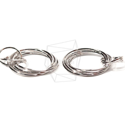 ERG-713-R【2件】Multi Link Circle Charm，Multi Linked Circles Charm 第3張的照片