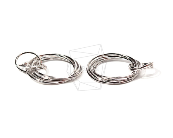 ERG-713-R【2件】Multi Link Circle Charm，Multi Linked Circles Charm 第3張的照片