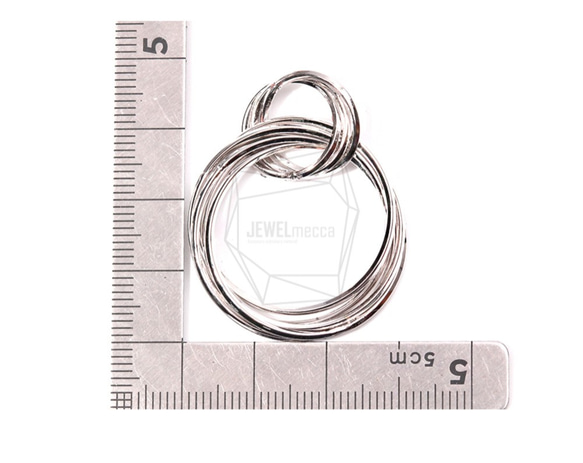 ERG-713-R【2件】Multi Link Circle Charm，Multi Linked Circles Charm 第5張的照片