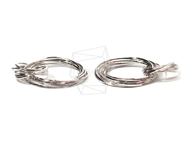 ERG-714-R【2件】Multi Link Circle Charm，Multi Linked Circles Charm 第3張的照片