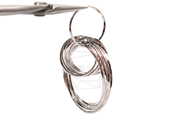 ERG-714-R【2件】Multi Link Circle Charm，Multi Linked Circles Charm 第4張的照片