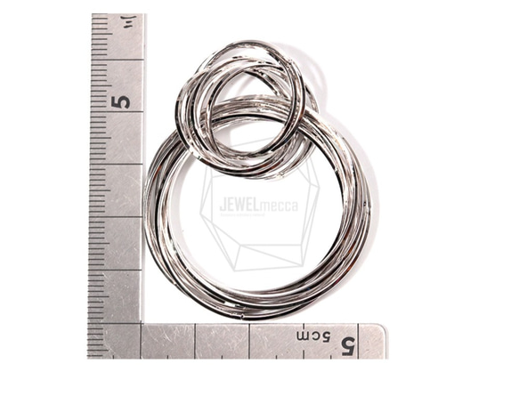 ERG-714-R【2件】Multi Link Circle Charm，Multi Linked Circles Charm 第5張的照片