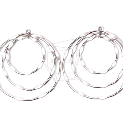 ERG-715-MR【2個入り】トリプルサークルチャーム,Triple Circles earring Charm 1枚目の画像