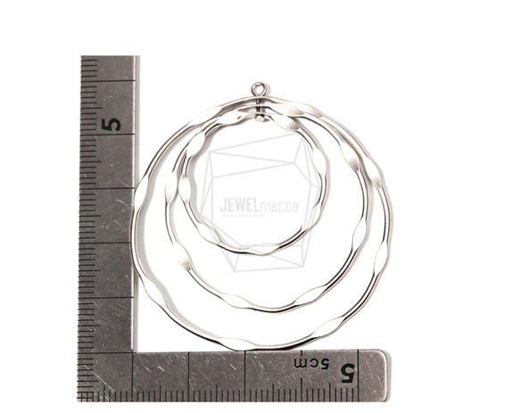 ERG-715-MR【2個入り】トリプルサークルチャーム,Triple Circles earring Charm 5枚目の画像