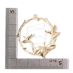 PDT-1505-MG【2個入り】ラウンドリーフ ペンダント,Round Leaf Branch Pendant 5枚目の画像