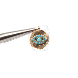 PDT-1508-MG【2個入り】イーブルアイペンダント,Turquoise Evil Eye Pendant 4枚目の画像