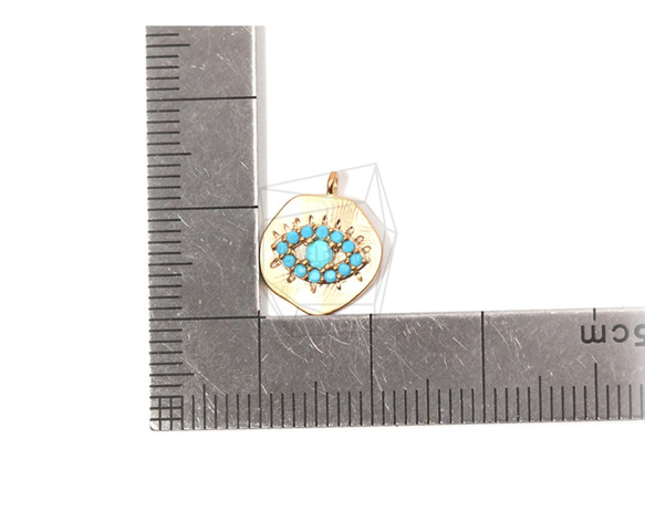 PDT-1508-MG【2個入り】イーブルアイペンダント,Turquoise Evil Eye Pendant 5枚目の画像