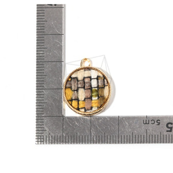 PDT-1538-G【2件】織物圓形吊墜，織物圓形吊墜 第5張的照片