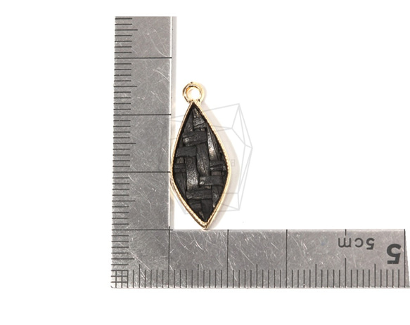 PDT-1548-G【2個入り】ラタンダイヤモンドペンダント,Rattan Diamond Shape Pendant 5枚目の画像