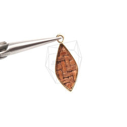 PDT-1549-G【2個入り】ラタンダイヤモンドペンダント,Rattan Diamond Shape Pendant 4枚目の画像