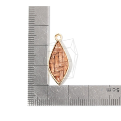 PDT-1549-G【2個入り】ラタンダイヤモンドペンダント,Rattan Diamond Shape Pendant 5枚目の画像