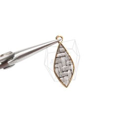 PDT-1550-G【2個入り】ラタンダイヤモンドペンダント,Rattan Diamond Shape Pendant 4枚目の画像