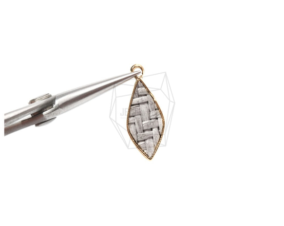 PDT-1550-G【2個入り】ラタンダイヤモンドペンダント,Rattan Diamond Shape Pendant 4枚目の画像