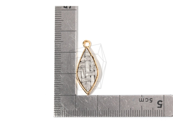 PDT-1550-G【2個入り】ラタンダイヤモンドペンダント,Rattan Diamond Shape Pendant 5枚目の画像