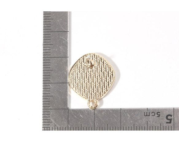 ERG-736-G【2個入り】ラウンドラタンピアス,Round Edge Rhombus Rattan Post Ear 5枚目の画像