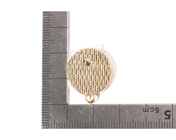 ERG-745-G【2件】圓形面料耳環，圓形面料耳環 第5張的照片