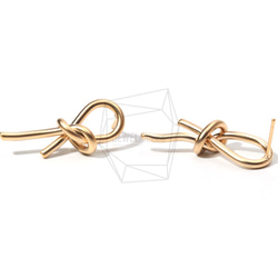 ERG-719-MG [2pieces] Knot Earrings, Knot Post Earring / 15mm X 3 第2張的照片