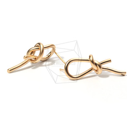 ERG-719-MG [2pieces] Knot Earrings, Knot Post Earring / 15mm X 3 第3張的照片