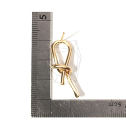 ERG-719-MG [2pieces] Knot Earrings, Knot Post Earring / 15mm X 3 第5張的照片