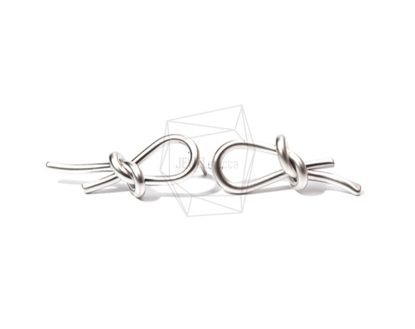 ERG-719-MR [2pieces] Knot Earrings, Knot Post Earring / 15mm X 3 第1張的照片