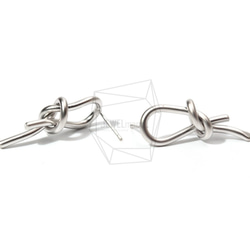 ERG-719-MR [2pieces] Knot Earrings, Knot Post Earring / 15mm X 3 第3張的照片