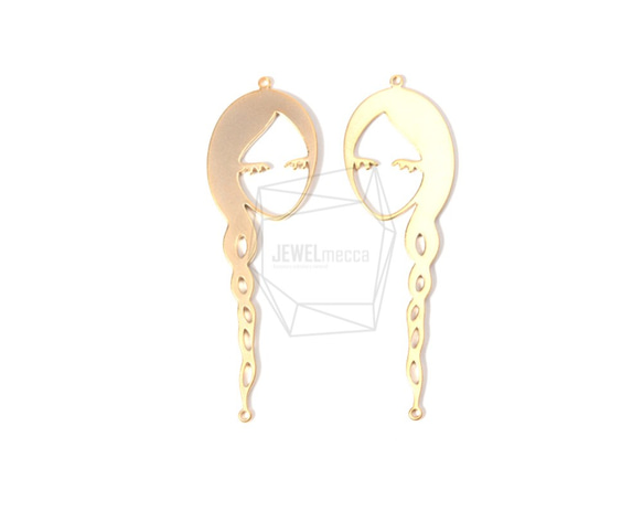 PDT-1579-MG【2件】女孩臉墜，女孩臉長辮子 第1張的照片