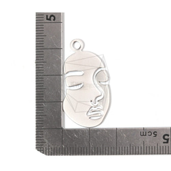 PDT-1587-MR【2個入り】フェースペンダント,Face Pendant/20mm X 32mm 5枚目の画像