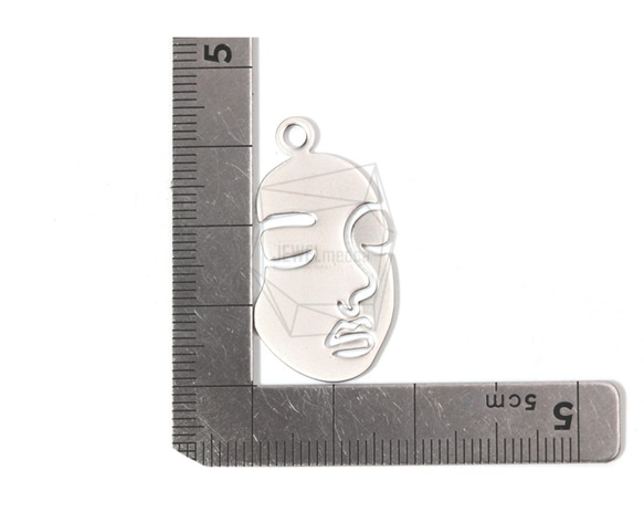 PDT-1587-MR【2個入り】フェースペンダント,Face Pendant/20mm X 32mm 5枚目の画像