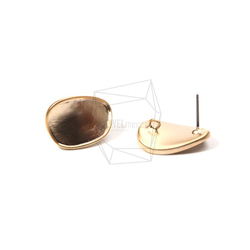 ERG-759-MG【2件裝】環氧樹脂火焰耳環，圓形方形環氧樹脂 第2張的照片