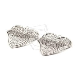 PDT-1588-MR【2個入り】ハートメッシュペンダント,Heart mesh Pendant 2枚目の画像