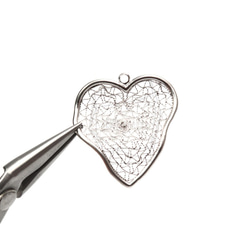 PDT-1588-MR【2個入り】ハートメッシュペンダント,Heart mesh Pendant 4枚目の画像