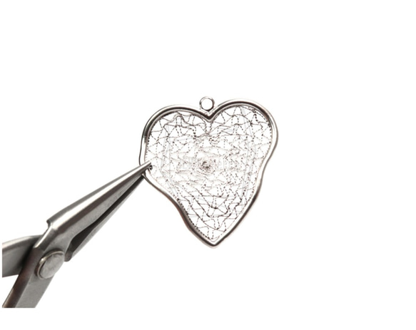 PDT-1588-MR【2個入り】ハートメッシュペンダント,Heart mesh Pendant 4枚目の画像