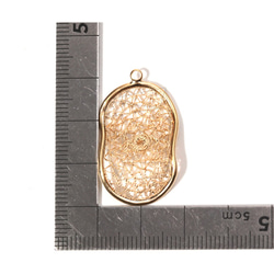 PDT-1589-MG【2個入り】オーバルメッシュペンダント,Oval mesh Pendant 5枚目の画像