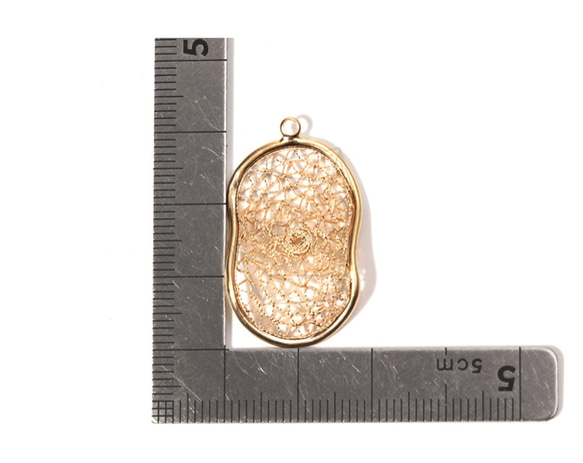 PDT-1589-MG【2個入り】オーバルメッシュペンダント,Oval mesh Pendant 5枚目の画像