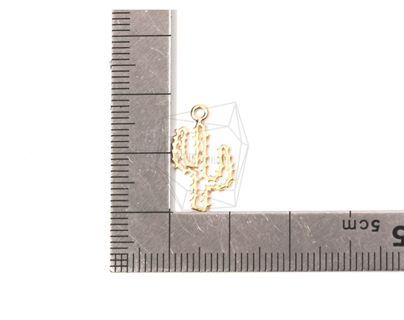 PDT-1593-MG【2個入り】カクタスペンダント,Cactus Pendant/10mm X 18mm 5枚目の画像