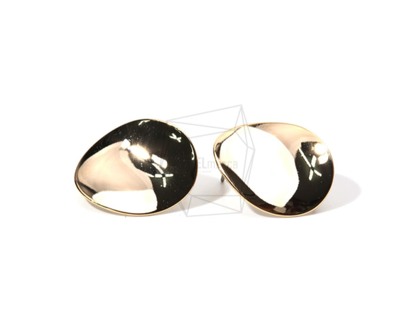 ERG-767-G【2個入り】ラウンドピアス,Rounded Triangle Post Earring 