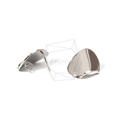 ERG-770-R【2個入り】ウェーブラウンドピアス,Wavy Rounded Triangle Post Earrin 3枚目の画像