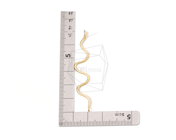 ERG-785-MG【2個入り】ウェービーロングワイヤーピアス,Wavy Long Wire Post 5枚目の画像