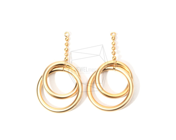 ERG-788-MG【2個入り】サークルリンクピアス,Circle Link Earring Charm 1枚目の画像