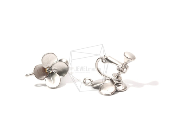 ERG-794-MR [2 件] 花朵耳環/螺旋彈簧、花朵夾式耳環 第2張的照片