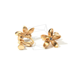 ERG-799-MG【2個入り】フラワーイヤリング/ネジバネ,Flower Clip-On Earring 3枚目の画像