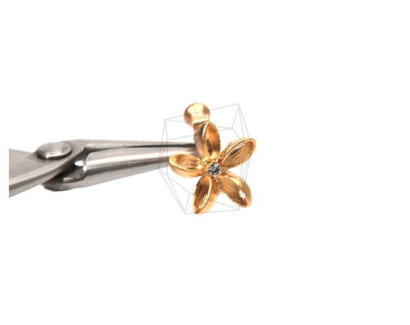 ERG-799-MG【2個入り】フラワーイヤリング/ネジバネ,Flower Clip-On Earring 4枚目の画像