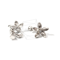 ERG-799-MR【2個入り】フラワーイヤリング/ネジバネ,Flower Clip-On Earring 3枚目の画像