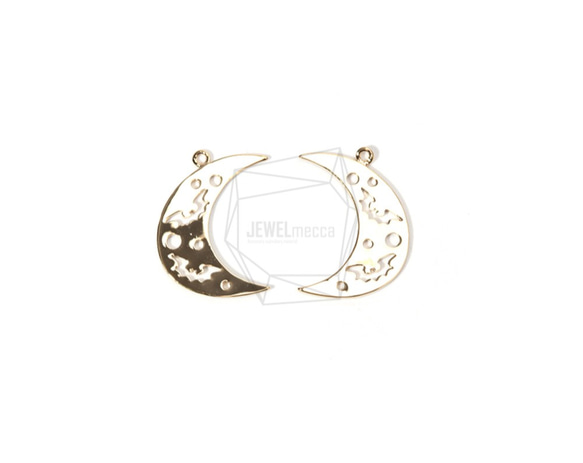 PDT-1602-G【2個入り】クレセントムーンペンダント,Crescent Moon Pendant 1枚目の画像