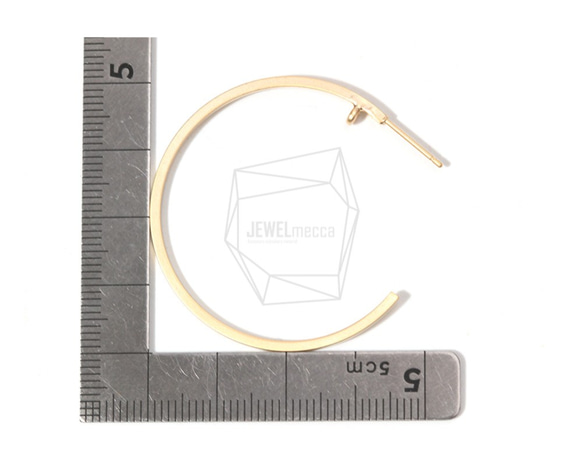 ERG-814-MG [2 件] 圓形耳環，圓形耳桿 / 40mm x 40mm 第5張的照片