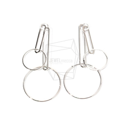 ERG-815-R【2個入り】ダブルサークルチャーム,two circles Earring Charm 1枚目の画像