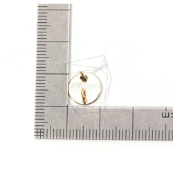 ERG-819-G【2件】圓形耳環，扁圓形耳環柱/ 10毫米x 10毫米 第5張的照片