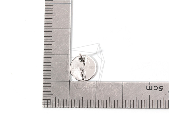 ERG-819-R【2件】圓形耳環，扁圓形耳環柱/ 10毫米x 10毫米 第5張的照片