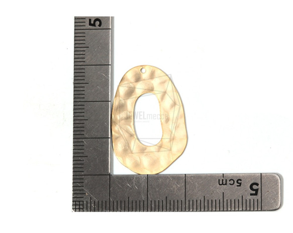 PDT-1613-MG【每件2件】錘打橢圓形吊墜，錘形橢圓形吊墜 第5張的照片